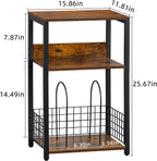 LELELINKY 3 Tier End Table,Record Player Stand with Storage Up to 100 Albums,Turntable Stand for Vinyl,Brown Records Shelf for Living Room Bedroom