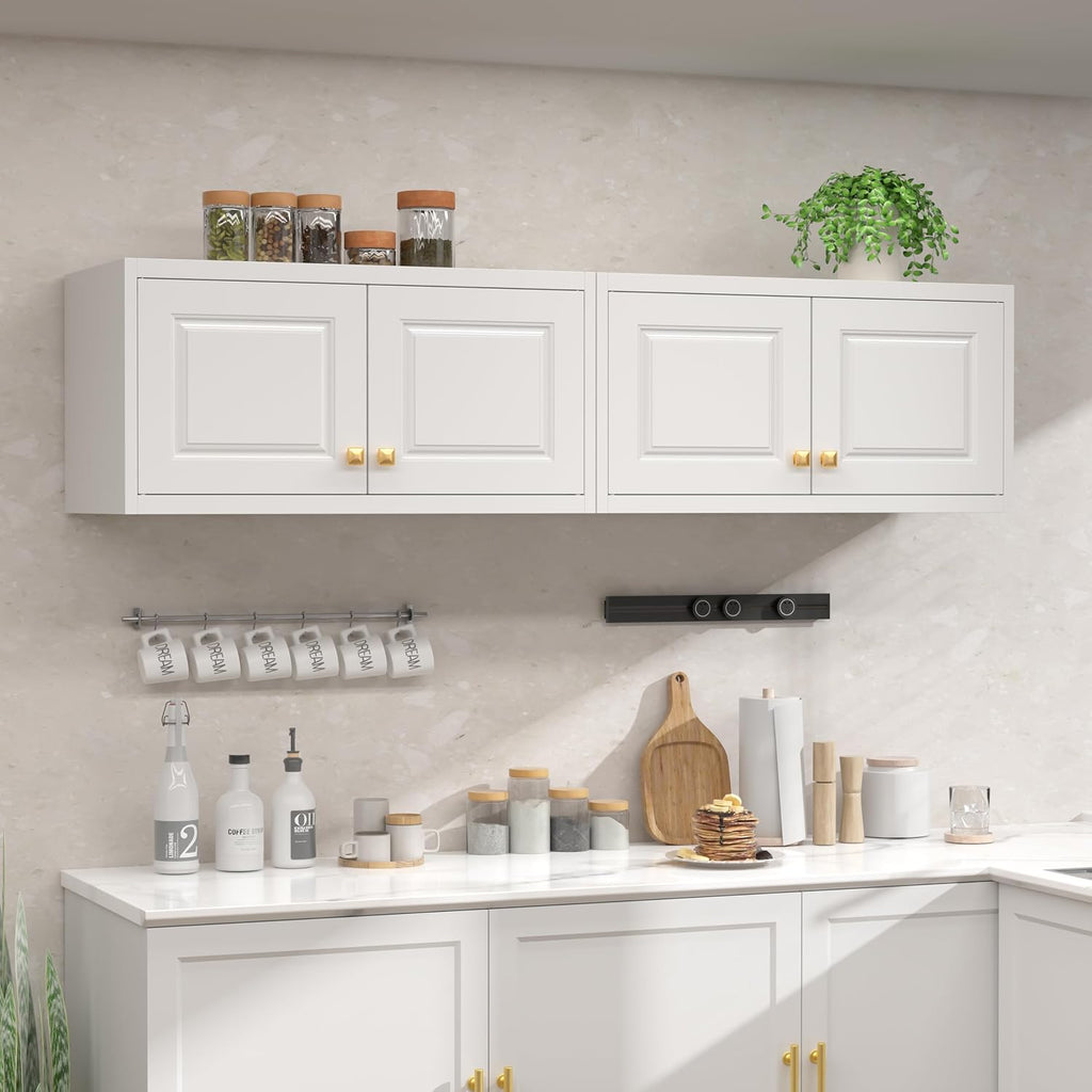 UNICOLY 15.74" H Wall Mounted Storage Cabinet, Kitchen Pantry Cabinet, Small Hanging Cabinet for Dining Room, Bathroom, Laundry Room Alacena para Cocina, Assembly Required, White