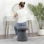 Joveco Ottoman Foot Rest,Mushroom Foot Stool,Upholstered Teddy Velvet Vanity Stools