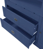 63.3" Traditional Freestanding Buffet Hutch with Storage Shelves & Organizer, Large Kitchen Pantry with Workstation (Blue17)