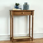 East at Main Lenora Console Table – 23.75” Narrow Entryway Table with Storage & Cane Shelf – Solid Wood Accent Table for Hallways, Foyers, and Small Spaces – French Country & Traditional Style