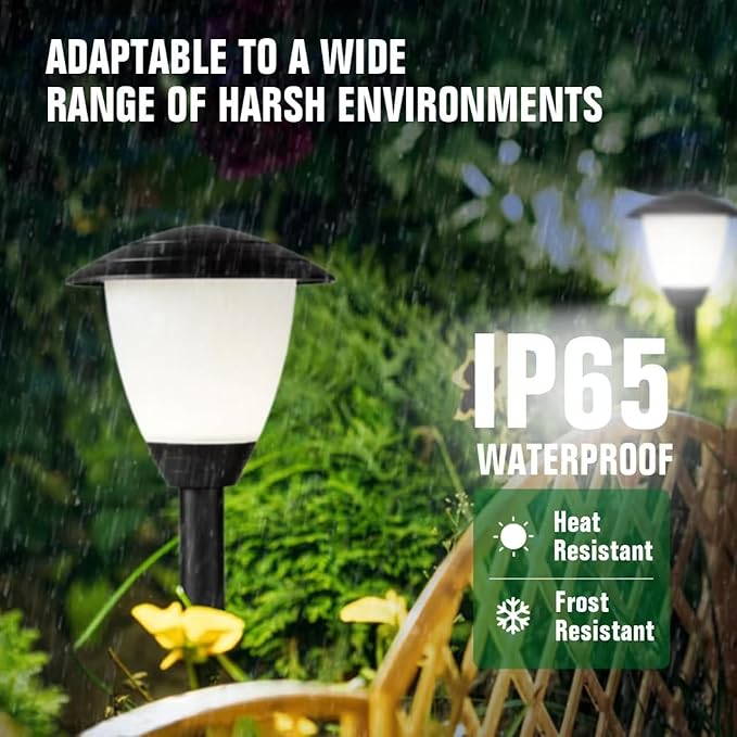 Low Voltage Pathway Lights LED Landscape Lights, 1.7W 12V, 3000K Warm White, IP65 Waterproof, ETL Listed, for Yard, Walkway, Garden, Black 6 Pack