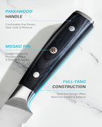 KYOKU 10" Serrated Bread Knife, Samurai Series Serrated Knife for Homemade Bread Pastries with Pakkawood Handle, Japanese High Carbon Steel Cake Knife, Full Tang Bread Cutting Knife with Sheath & Case