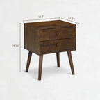 NTC Lux Nightstand with 2 Drawers, Featuring Adaptable Design, 150 lbs Load Capacity, Water-Resistant, Elevate Your Space, Easy Assembly - Dark Walnut