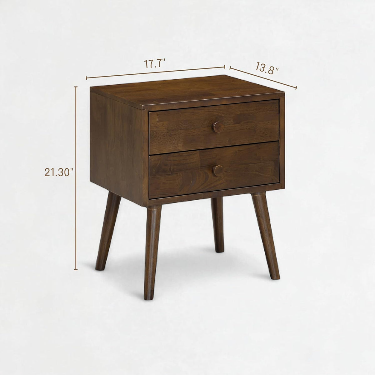 NTC Lux Nightstand with 2 Drawers, Featuring Adaptable Design, 150 lbs Load Capacity, Water-Resistant, Elevate Your Space, Easy Assembly - Dark Walnut