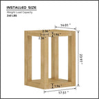 Rectangular Side Table with Shelf, Natural Wood End Table for Living Room with Storage, Compact Bedside Table for Small Spaces