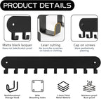 2 Pack Key Holder for Wall,Key Hooks with 10 Hooks,Key Holder Wall Mount Self Adhesive, Key Rack for Wall No Drill for Living Room, Kitchen, Bathroom, Garage (Black)
