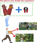 Gardening Gloves for Women/Men,Rose Pruning Long Leather Garden Gloves Thorn Proof