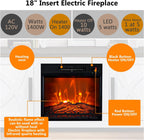 58 Inch Fireplace TV Stand for TV up to 65" | Farmhouse TV Stand with 18" Electric Fireplace, Rustic Entertainment Center with Storage, TV Stands for Living Room (Coffee)