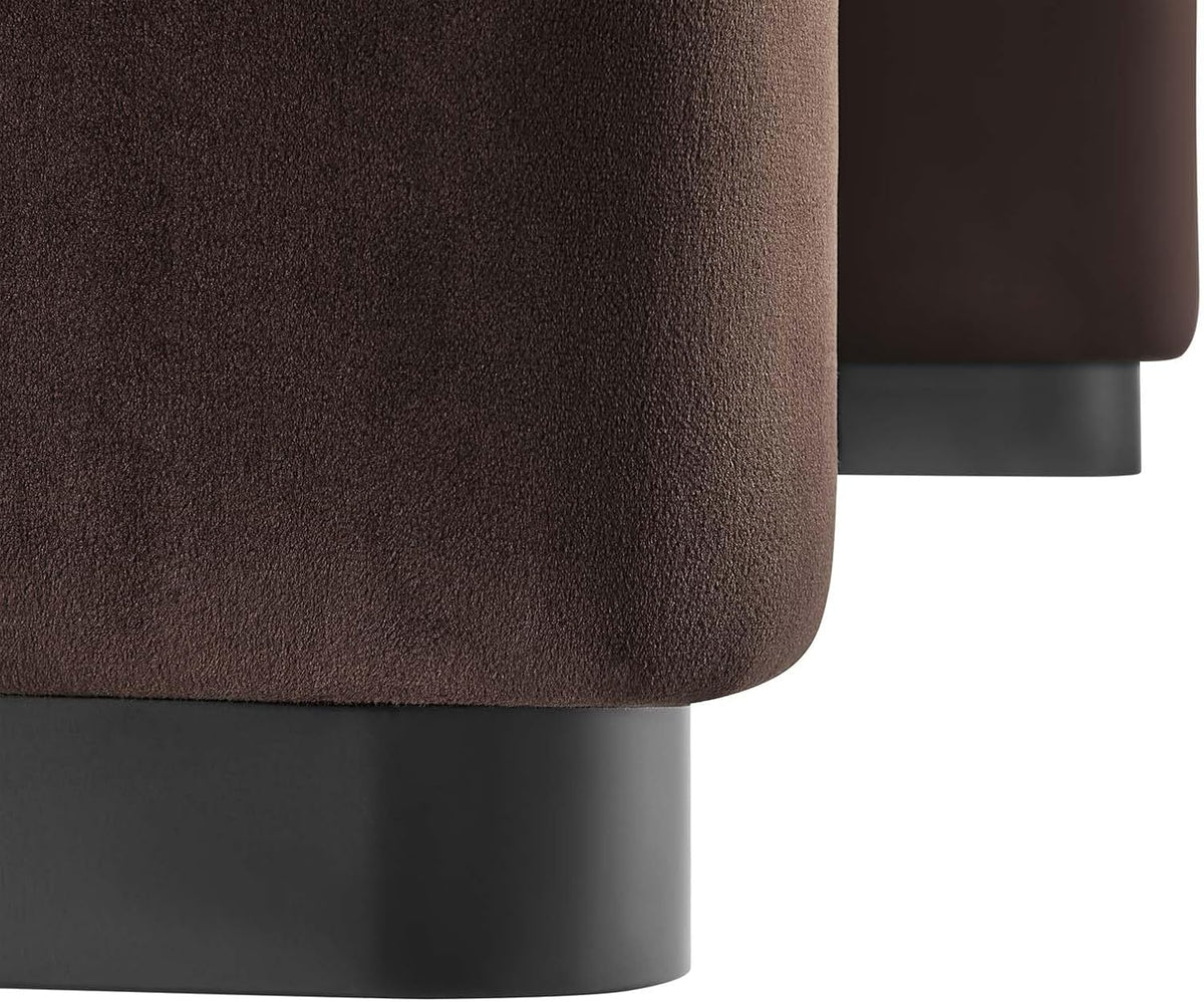 Modway EEI-6735-BLK-CHB Koda Performance Velvet Waterfall Ottoman, Black Chocolate Brown