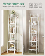 Hzuaneri Ladder Shelf, Bookshelf, Freestanding Corner Storage Shelf