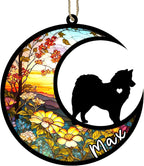 Personalized Dog Memorial, Custom Name American Eskimo Dog Christmas Ornament with Name, Custom Breeds, Pet Loss Light Catcher, Gifts for Lovers Loss of Pet Sympathy on Mothers Day Christmas