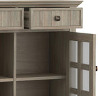 SIMPLIHOME Acadian Solid Wood 48 inch Wide Storage Bench that Seats 2 and 36 inch Wide Storage Cabinet in Distressed Grey for the Living Room, Entryway, and Family Room, Transitional Style