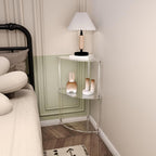Corner Shelf, 3 Tier Acrylic Corner Side Table, 25.6 inch Standing Triangle End Table, Modern Home Display and Storage Shelf, Small Bedside Tables for Bedroom, Living Room,
