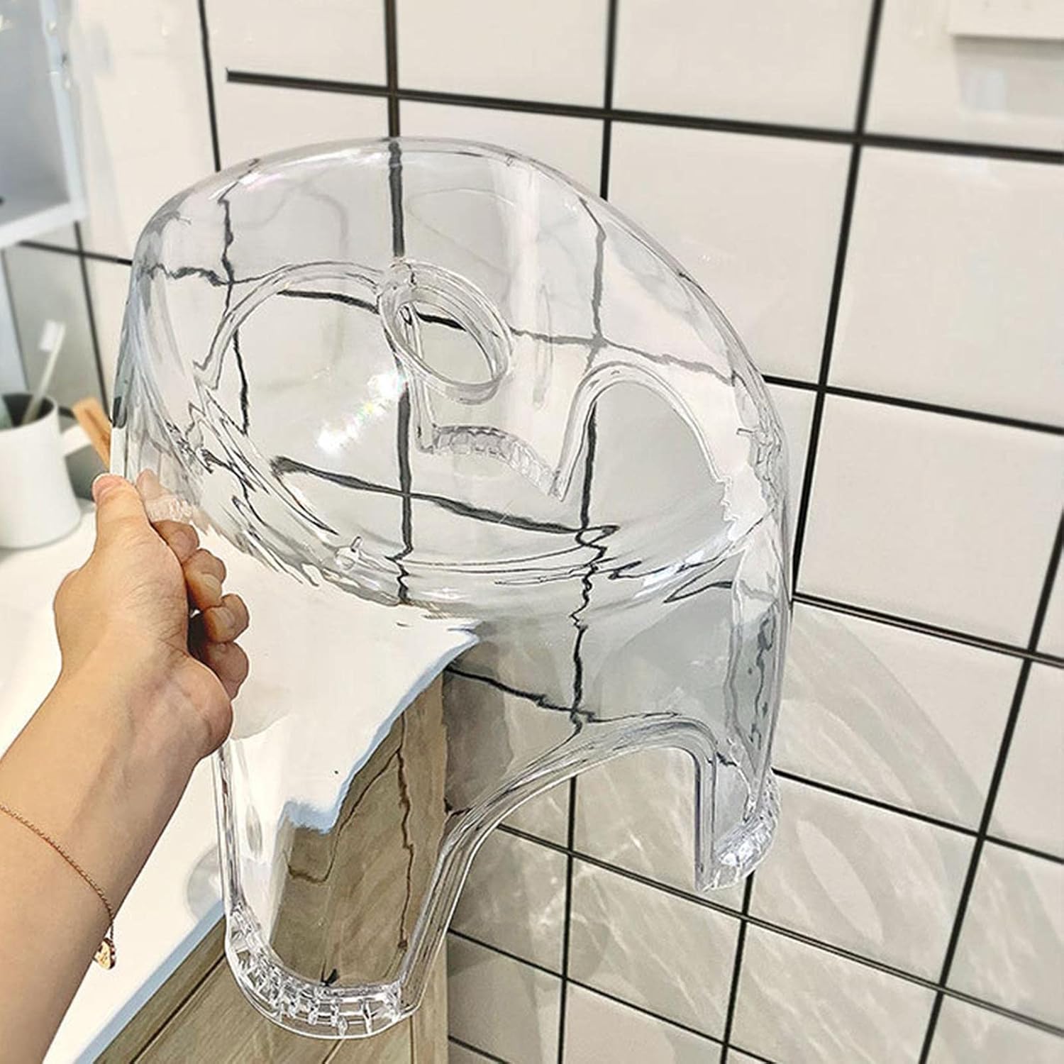 Acrylic Stool Shoe Changing Stool Portable 21cm Height Stable