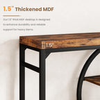 GarveeHome 55" Industrial Entryway Table, 5-Tier Narrow Console Table with o-Shaped Metal Frame, Storage Sofa Table for Living Room, Hallway & Entrance
