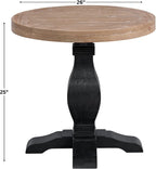 Martin Svensson Home Napa Solid Wood Pedestal End Table, Black and Driftwood