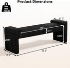 58.7" Upholstered End of Bed Bench, Entryway Bench with Curved Armrests, Modern Bedroom Bench Seat with Solid Wood Frame for Living Room, Hallway, Black