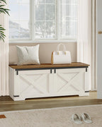 Hzuaneri 47" Farmhouse Storage Chest and Bench | 59 Gal | 330lb Seat | FSC Wood | Soft-Close Hinges | Storage for Bedroom, Living Room, Entryway | Easy Assembly | SB12114X