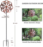 Wind Spinner Outdoor 360 Degrees Metal Wind Sculpture Artistic Geometric Design Wind Spinners for Yard and Garden 63x13 Inches