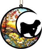 Personalized Dog Memorial, Custom Name Tibetan Terrier Dog Christmas Ornament with Name, Custom Breeds, Pet Loss Light Catcher, Gifts for Lovers Loss of Pet Sympathy on Mothers Day Christmas