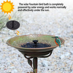 28.5" H Solar Bird Bath for Outside,Solar Fountain and Cast Iron Bird Bath,Metal Bird Baths Bubbler,Birdbaths for Outdoors,for Garden Outdoor Decoration