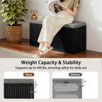 Entryway Shoe Storage Bench with 2" Cushion, 37.4" Small Bench with Shoe Rack, Cabinet Organizer for Hallway, Bedroom End of Bed (Black)