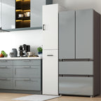71" Spice Cabinet Pantry Cabinet for Kitchen, Tall Slim Storage Cart with Door & 3-Tier Shelf, Narrow Side of Fridge Next to Fridge Storage, Freestanding Narrow Pantry Cabinet for Small Spacem, White