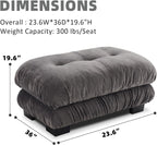 Upholstered Ottoman Footstool with Cushion for Sectional Sofa Couch 300lbs for Living Room,Chenille Fabric(Grey)