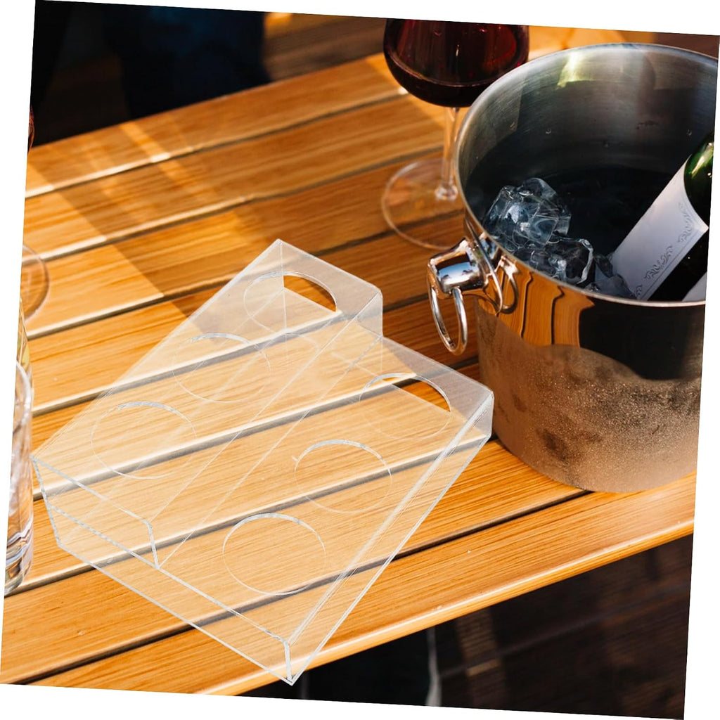 Garneck Acrylic Syrup Holder Multi Functional Wine Rack for Kitchen Coffee Bar Slot Organizer for Seasoning Bottles Coffee Syrup Stable Elegant Design