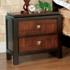 Nightstand Only Transitional 2-Drawers Square Chrome Knobs Multitone Unique Nightstand,for Small Spaces