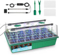 GOOINMILL Self-Watering Seed Starter Tray with Timed Grow Light, 80 Cells Plant Starter Tray Seedling Starter Kit with Humidity Domes Base Indoor Mini Greenhouse Plant Germination Trays