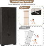 GarveeHome Tall Kitchen Pantry Cabinet, 60 in Storage Cabinet with 2 Doors and Adjustable Shelves, Freestanding Large Utility Storage Cupboard for Dining Room, Bathroom, Living Room, Black