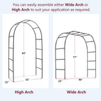 Garden Arch, Outdoor Flower Garden Arch Trellis, Sturdy Steel Arbor for Climbing Plants, Wedding Decoration, 7'8" H x 4'5" W, Dark Green