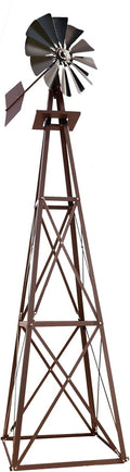 Outdoor Water Solutions Large Bronze Backyard Windmill – 11ft 6in Durable Weather-Resistant 4-Leg Tower – Powder Coated Finish – Ornamental Lawn & Garden Décor