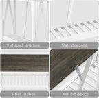 Entryway Table, 39" Farmhouse Console Table with Shelf Narrow Foyer Table | | 2-Tier Open Shelf,V-Shape Anti-Tip Legs,Slim Narrow Design,30-Min Easy Assembly,Sofa Table Use,Two-Tone Finish,Dark Oak