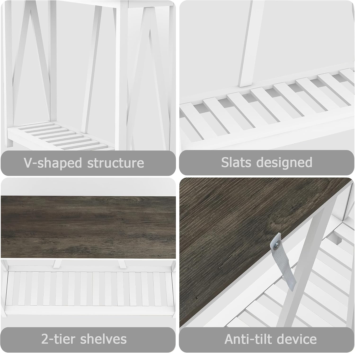 Entryway Table, 39" Farmhouse Console Table with Shelf Narrow Foyer Table | | 2-Tier Open Shelf,V-Shape Anti-Tip Legs,Slim Narrow Design,30-Min Easy Assembly,Sofa Table Use,Two-Tone Finish,Dark Oak