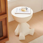 Circle Side Table, Round Modern End Table, Waterproof & Durable, Small Coffee Table for Living Room, Bedroom, Bedside, Versatile Accent Table - Milky