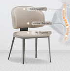 Dining Chairs Modern High Backrest Comfortable, Fashion Upholstered Kitchen Chair Armless Dinner Chair with Metal Legs for All Rooms (Light Grey, Set of 6)
