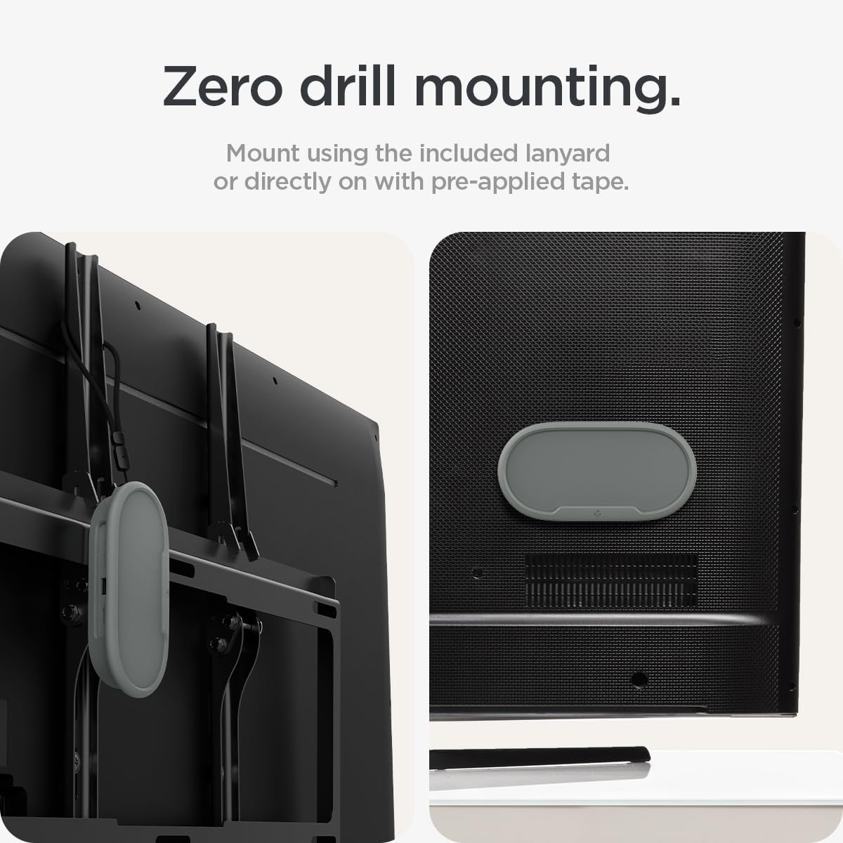 Spigen for Google TV Streamer Case, Drill-Free Mount, Silicone Fit | Wall/TV Hanger, Protection Case with Lanyard - Hazel