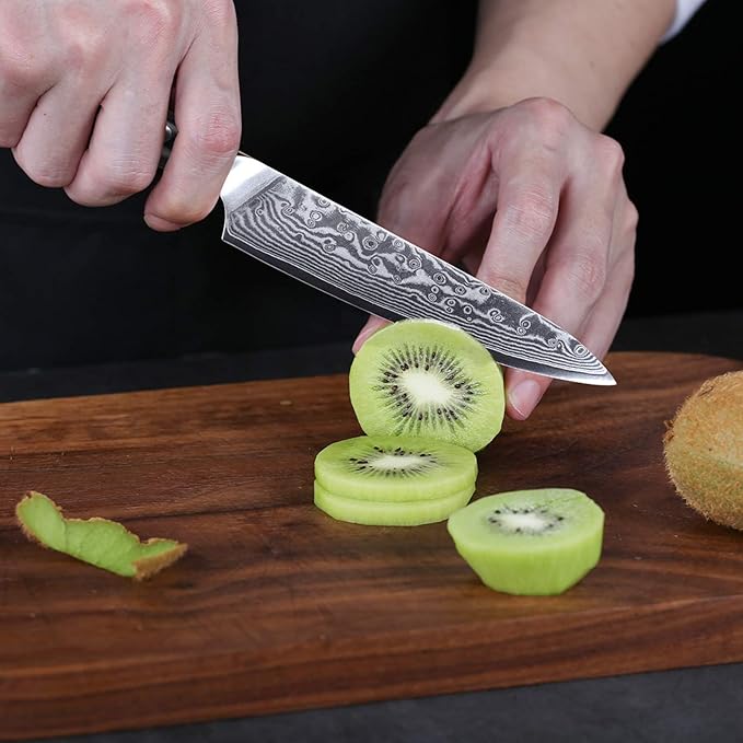 Professional Utility knife 5 Inch - Classic Damascus Japanese VG-10 Steel Kitchen Knives