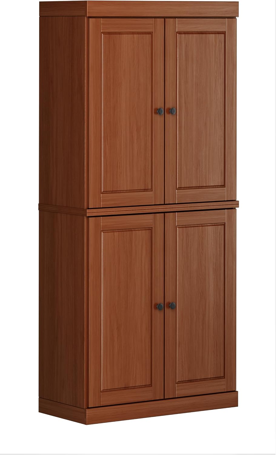 Palace Imports Solid Wood Kitchen Pantry Cabinet - 71.5" Tall x 32" Wide - Wooden Storage Cabinet with 4 Doors & Adjustable Shelves, Mocha, 100% Renewable Eco-Friendly Wood, Made in Brazil
