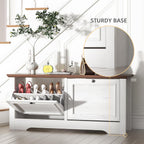 Shoe Storage Bench with Seat, Entryway Shoe Cabinet with Drawers | Flip Drawers and Hidden Storage, Comfortable Seating for Entryway, Hallway, Foyer and Small Spaces
