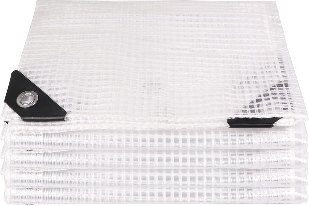 16Ftx20Ft Greenhouse Cover,Clear Plastic Tarps,16Mil Heavy Duty Waterproof tarp with UV Resistance and Grommets,Greenhouse Plastic for Gardening,Farming,Nursery,Garden