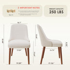 MALOL Upholstered Dining Chairs Set of 4, High-Back Dining Room Chair with Wood Legs, Padded Kitchen Chairs for Dining Room/Restaurant/Cafe, Beige
