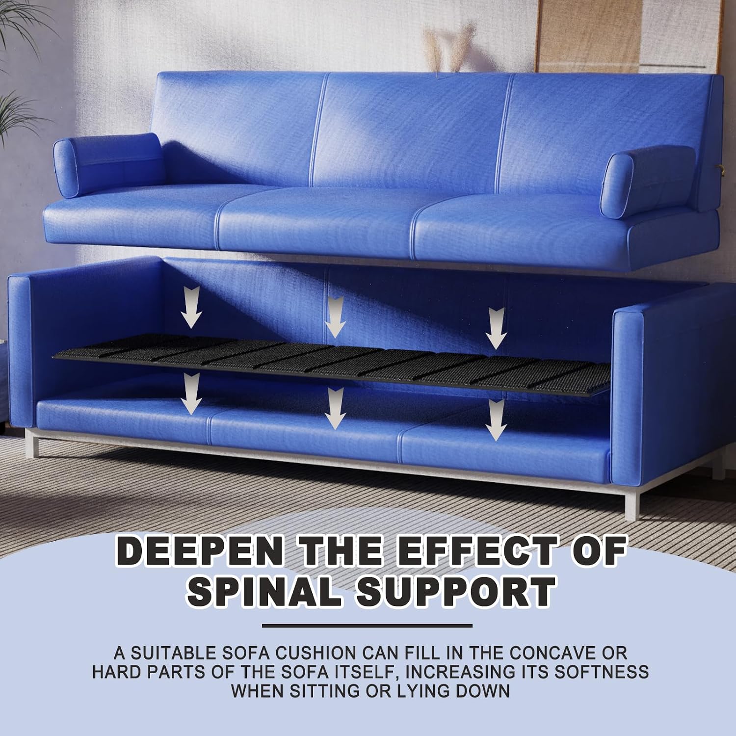 10mm Thickened Sofa Support Pad, 21.5X78'' Breathable, MoistureProof with Anti-Slip Dots Design