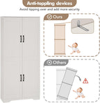 GAOMON Adjustable Shelf Storage Cabinet 60" Tall White, 2-Door Pantry with Shelves for Kitchen Organization, Bathroom Storage, Living Room