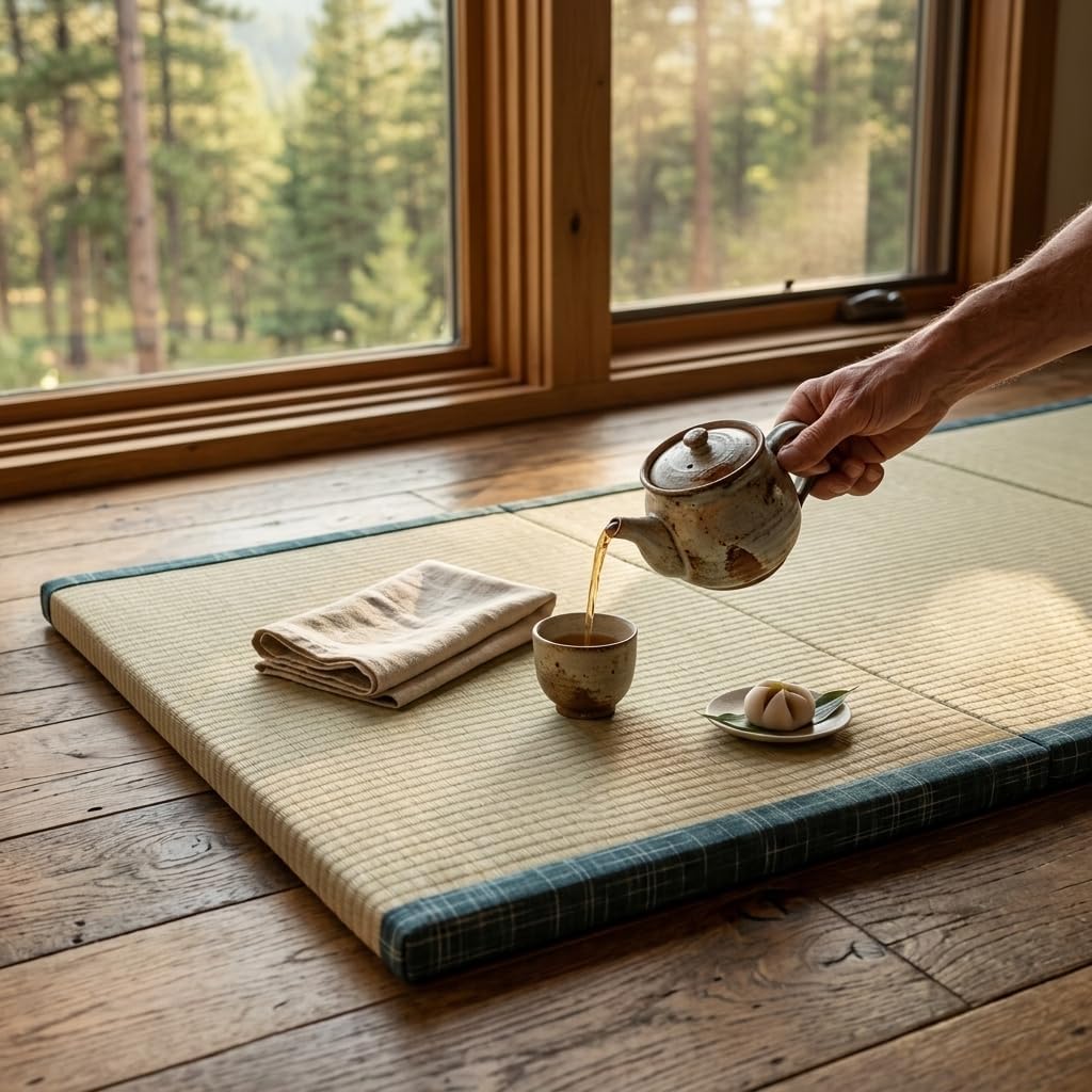 MustMat Japanese Floor Mattress Foldable Tatami Mats Folding Tatami Futon Mattress Rush Grass Floor Bed 35.4"x78.7"x1.2"(2 piece Set) | Japanese Floor Mattress, Tatami Futon Mattress, Rush Grass Floor Bed