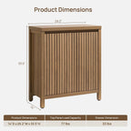 SICOTAS Sideboard Buffet Cabinet with Storage, Fluted Credenza Console Cabinet with Adjustable Shelves, Farmhouse Coffee Bar Storage Cabinets for Kitchen, Living Room, Entryway, Caramel Oak, 2 PCS
