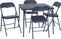 Flash Furniture Madison 5-Piece Folding Card Table and Chair Set, Navy | Portable, Indoor/Outdoor, Event Table and Chairs